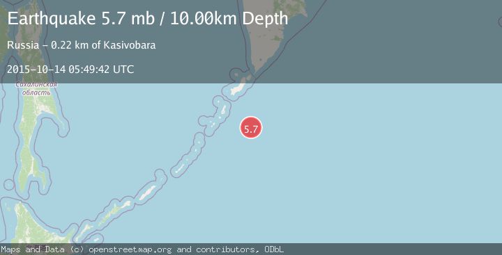 Map of EAST OF KURIL ISLANDS