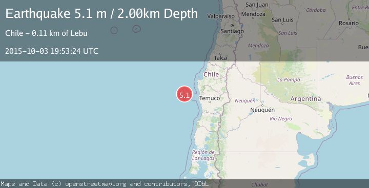 Map of OFF COAST OF ARAUCANIA, CHILE