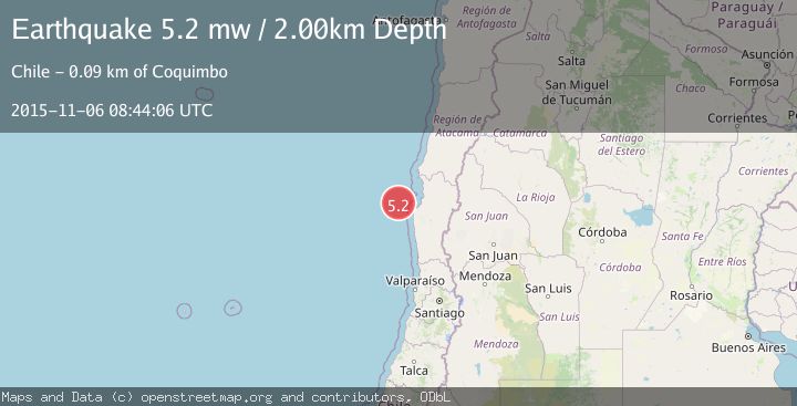 Map of OFFSHORE COQUIMBO, CHILE