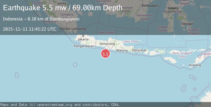 Map of JAVA, INDONESIA