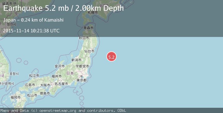 Map of OFF EAST COAST OF HONSHU, JAPAN