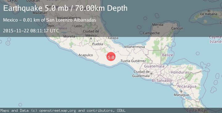 Map of OAXACA, MEXICO