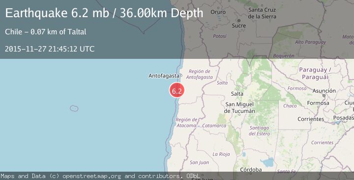 Map of OFFSHORE ANTOFAGASTA, CHILE