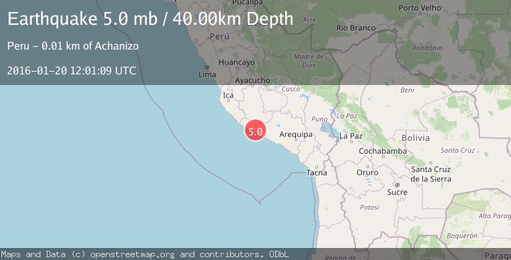 Map of NEAR COAST OF SOUTHERN PERU