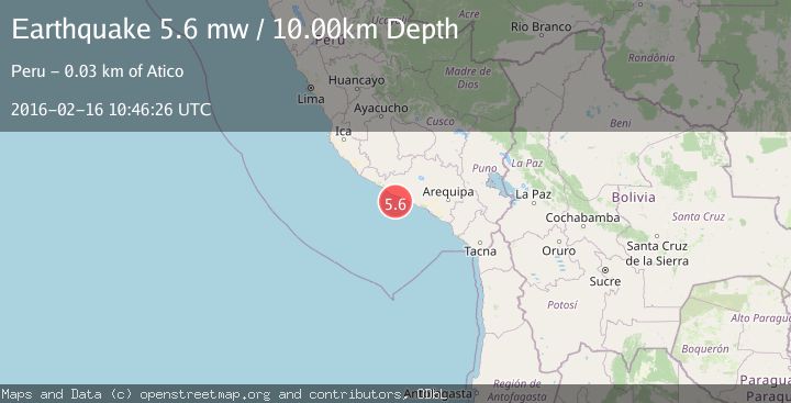 Map of NEAR COAST OF SOUTHERN PERU