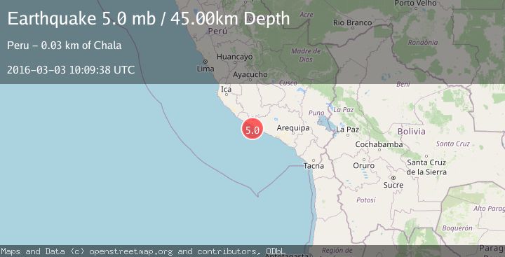 Map of NEAR COAST OF SOUTHERN PERU