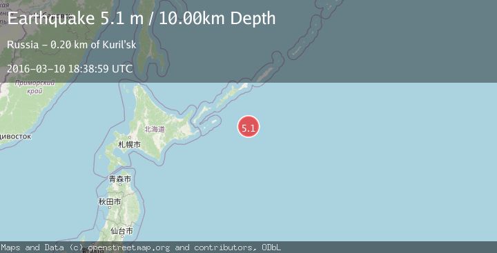 Map of EAST OF KURIL ISLANDS