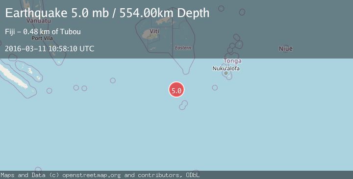 Map of SOUTH OF FIJI ISLANDS