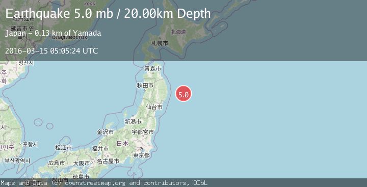 Map of OFF EAST COAST OF HONSHU, JAPAN