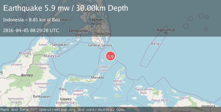 Map of KEPULAUAN TALAUD, INDONESIA