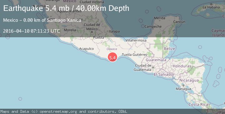 Map of OAXACA, MEXICO