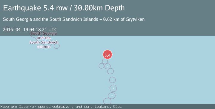 Map of SOUTH SANDWICH ISLANDS REGION