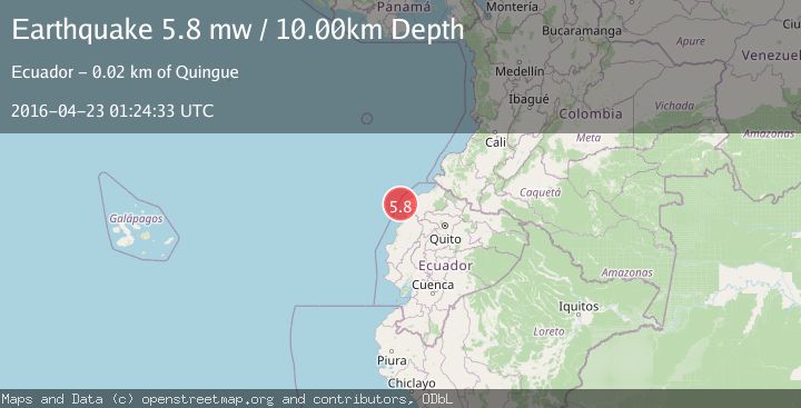 Map of NEAR COAST OF ECUADOR