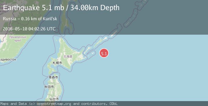 Map of EAST OF KURIL ISLANDS
