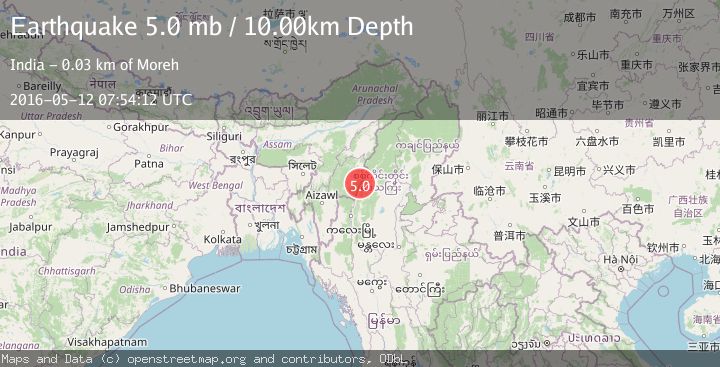 Map of MYANMAR-INDIA BORDER REGION