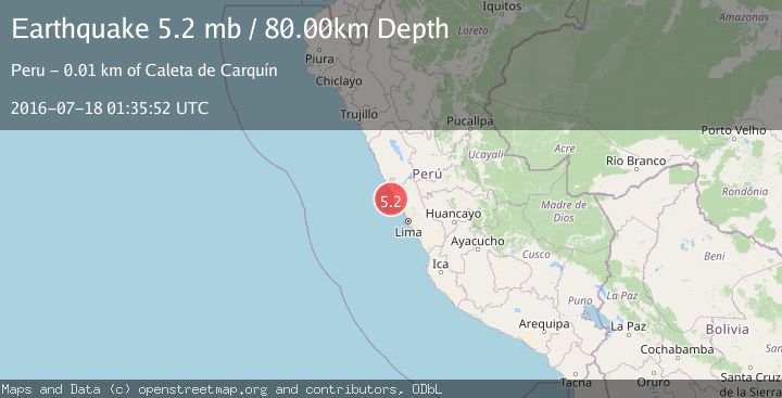 Map of NEAR COAST OF CENTRAL PERU