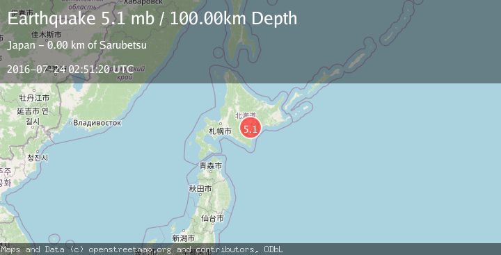 Map of HOKKAIDO, JAPAN REGION