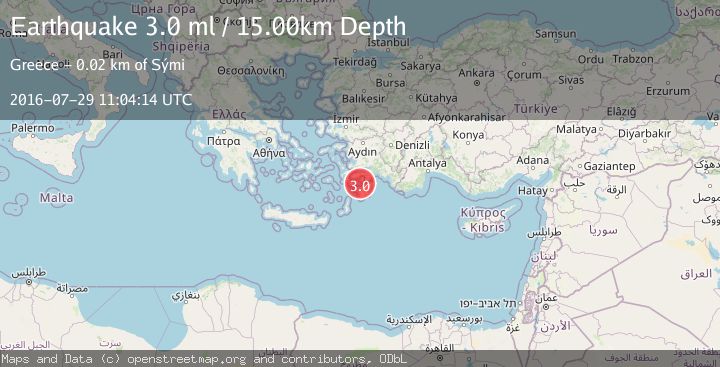 Map of DODECANESE IS.-TURKEY BORDER REG