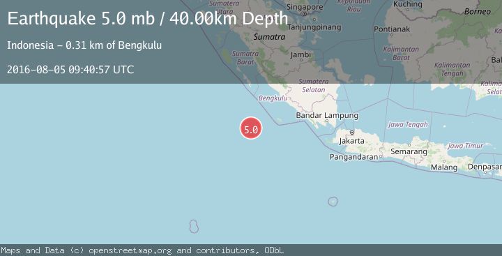 Map of SOUTHWEST OF SUMATRA, INDONESIA