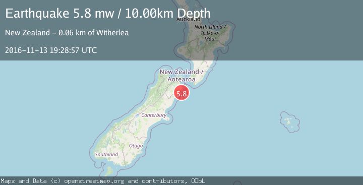 Map of OFF E. COAST OF S. ISLAND, N.Z.