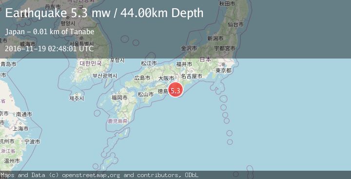 Map of NEAR S. COAST OF WESTERN HONSHU