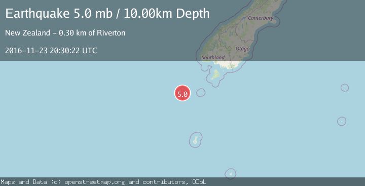 Map of OFF W. COAST OF S. ISLAND, N.Z.