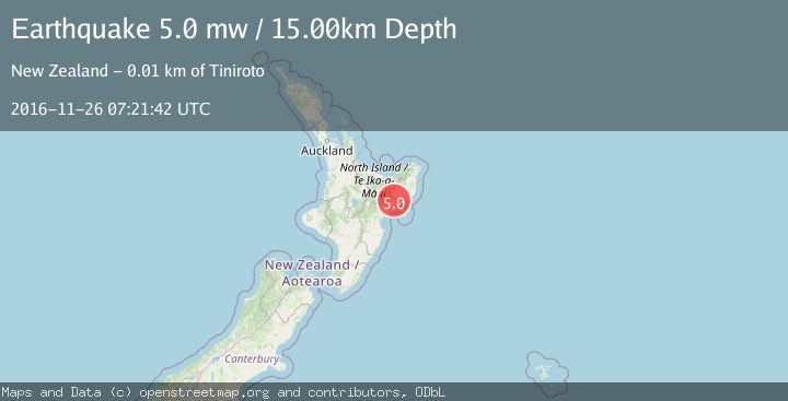 Map of NORTH ISLAND OF NEW ZEALAND