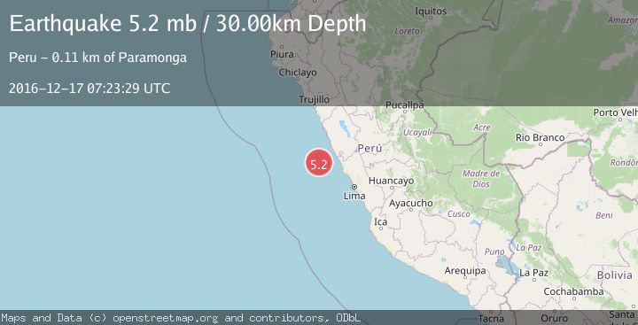 Map of NEAR COAST OF CENTRAL PERU