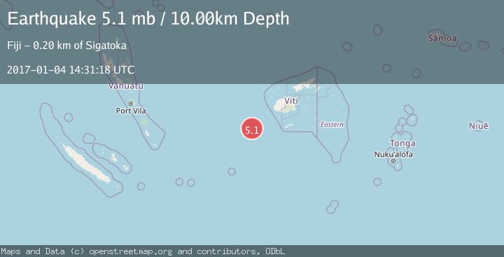 Map of SOUTH OF FIJI ISLANDS