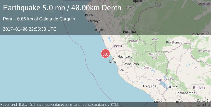 Map of OFF COAST OF CENTRAL PERU