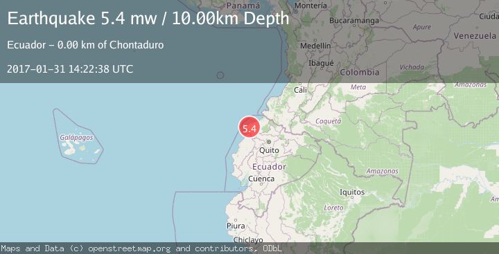Map of NEAR COAST OF ECUADOR
