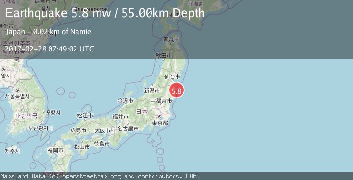 Map of NEAR EAST COAST OF HONSHU, JAPAN