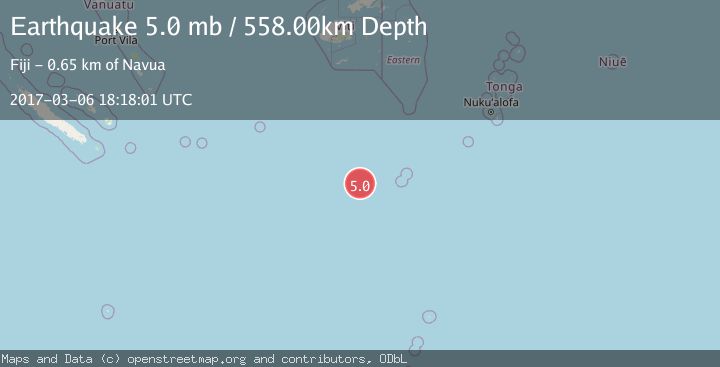 Map of SOUTH OF FIJI ISLANDS