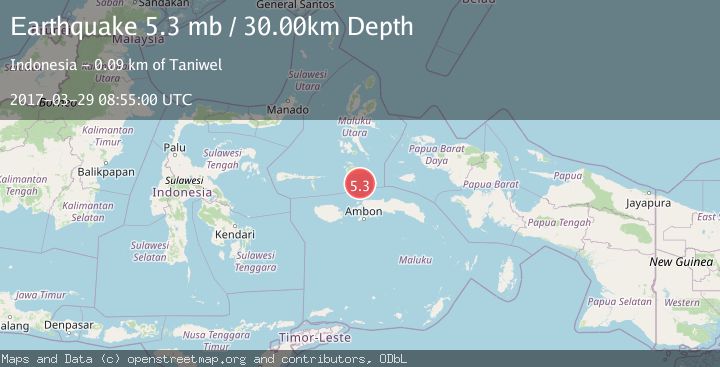 Map of CERAM SEA, INDONESIA