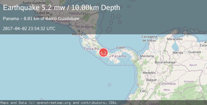 Map of PANAMA-COSTA RICA BORDER REGION