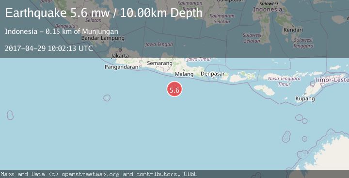 Map of SOUTH OF JAVA, INDONESIA