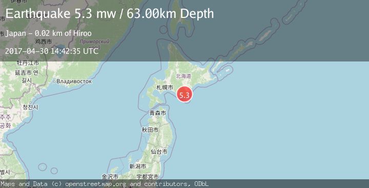Map of HOKKAIDO, JAPAN REGION