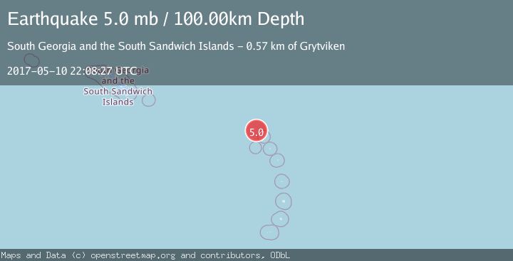 Map of SOUTH SANDWICH ISLANDS REGION