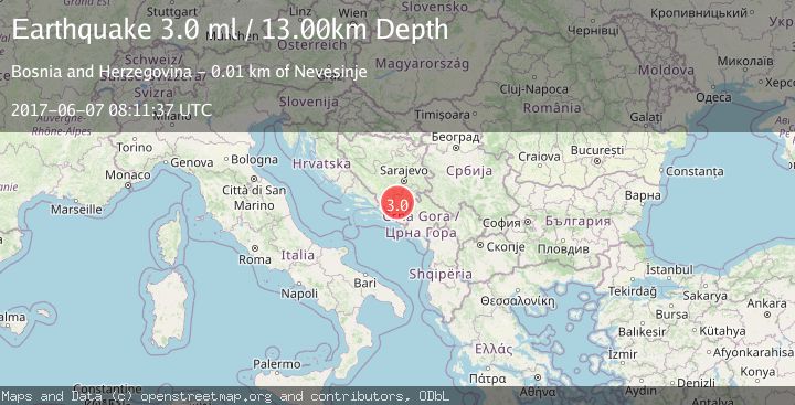 Map of BOSNIA AND HERZEGOVINA