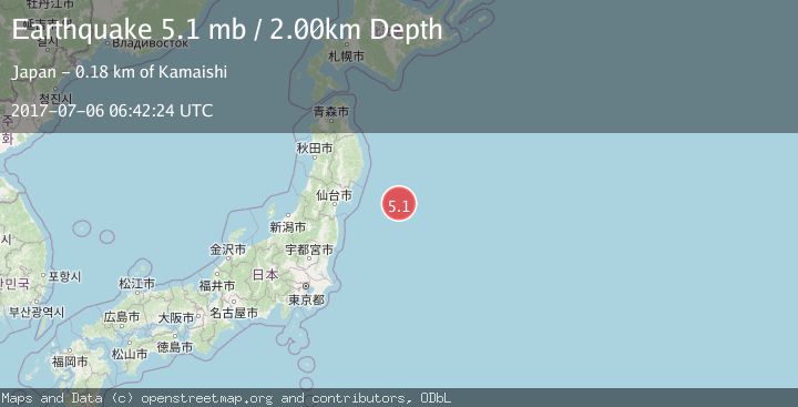Map of OFF EAST COAST OF HONSHU, JAPAN