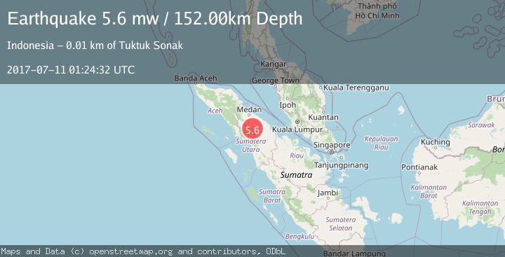 Map of NORTHERN SUMATRA, INDONESIA