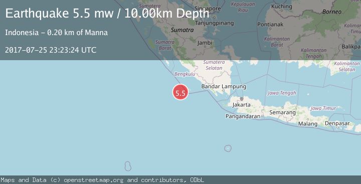 Map of SOUTHWEST OF SUMATRA, INDONESIA