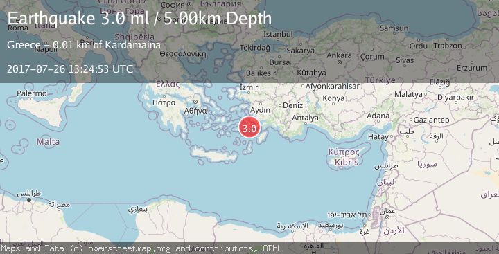 Map of DODECANESE IS.-TURKEY BORDER REG