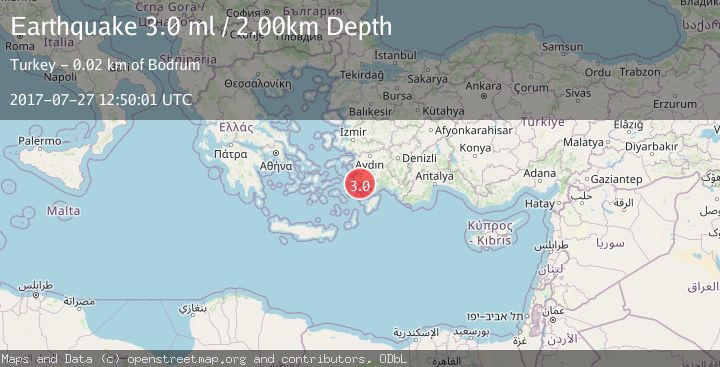 Map of DODECANESE IS.-TURKEY BORDER REG
