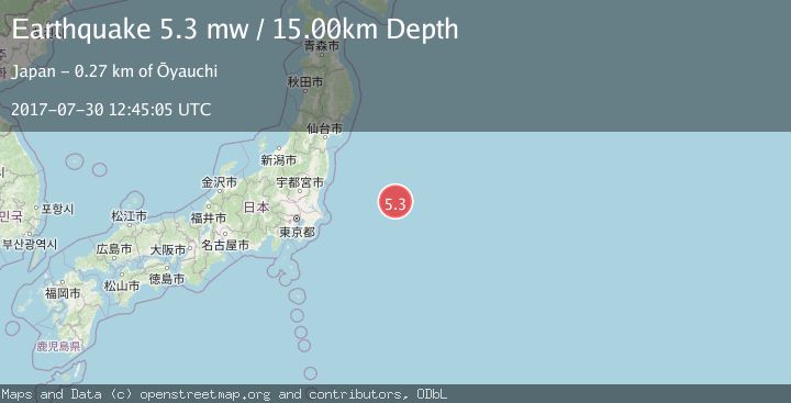 Map of OFF EAST COAST OF HONSHU, JAPAN