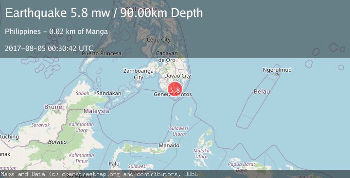 Map of MINDANAO, PHILIPPINES