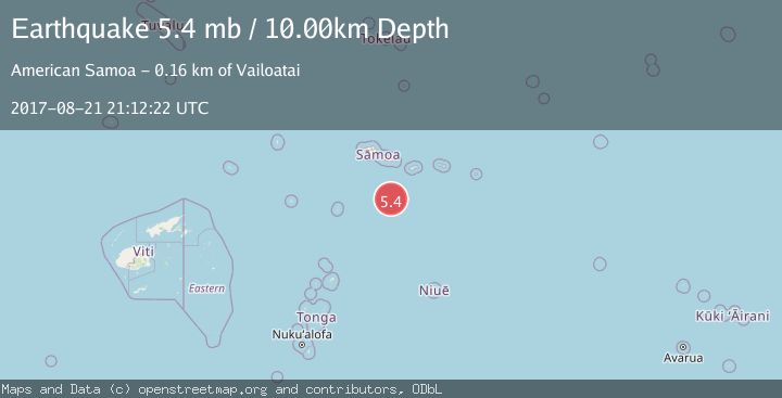 Map of SAMOA ISLANDS REGION