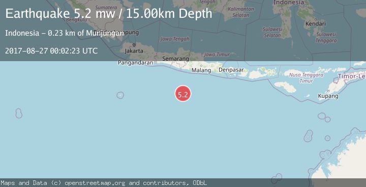 Map of SOUTH OF JAVA, INDONESIA