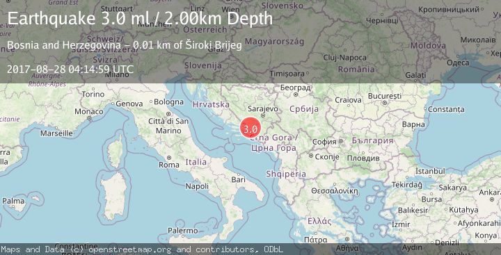 Map of BOSNIA AND HERZEGOVINA