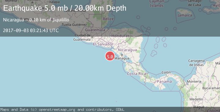 Map of NEAR COAST OF NICARAGUA